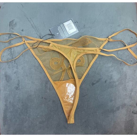 Thistle and Spire Panties 3X Liquid Gold Medusa Sheer Thong Snakes Cobra Revolve - Picture 5 of 8